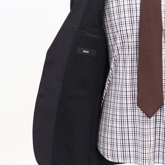 Hugo Boss 42L Gray Striped 2-Button Sport Coat Blazer Jacket G398 - Picture 9 of 11